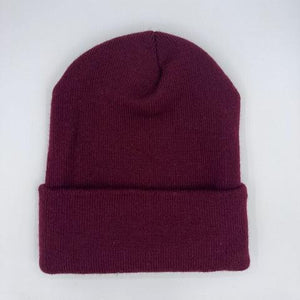 Maroon cuffed beanie