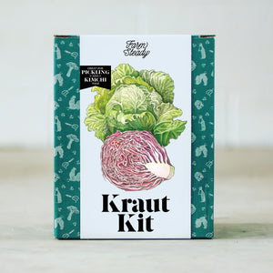 green and white box with an illustration of cabbage on it